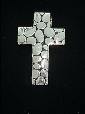 Vintage Pebble Finish Cross Pendant